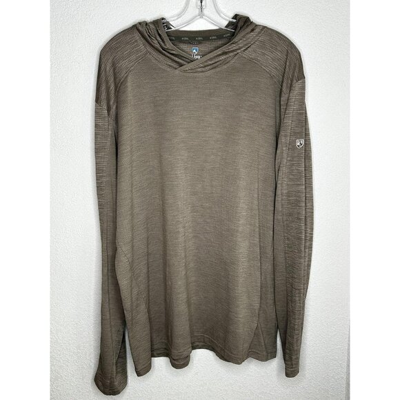 Kuhl Hoodie Men 2XL Engineered Hoody Beige Performance Lightweight Hooded Shirt - Picture 1 of 13